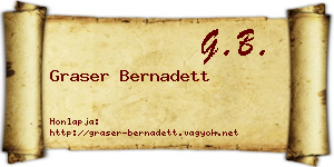 Graser Bernadett névjegykártya